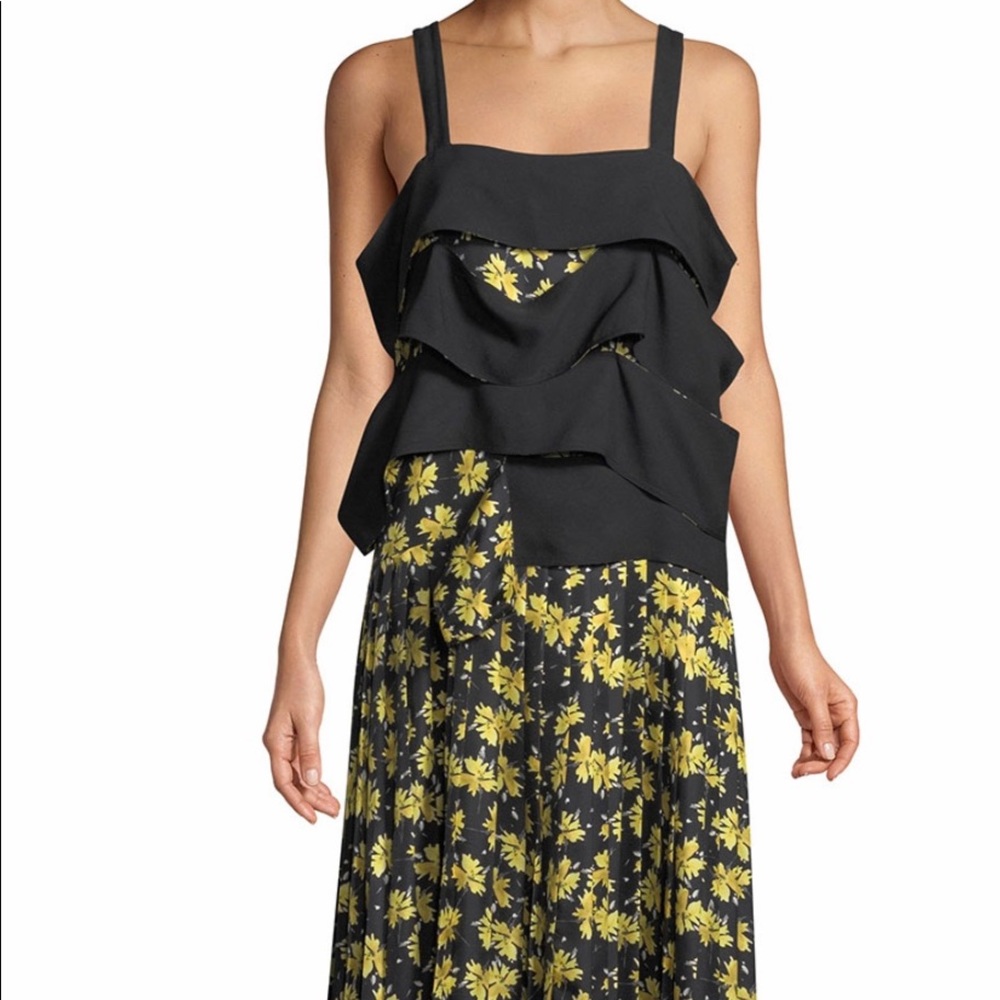 Derek Lam black Floral midi Dress size 4